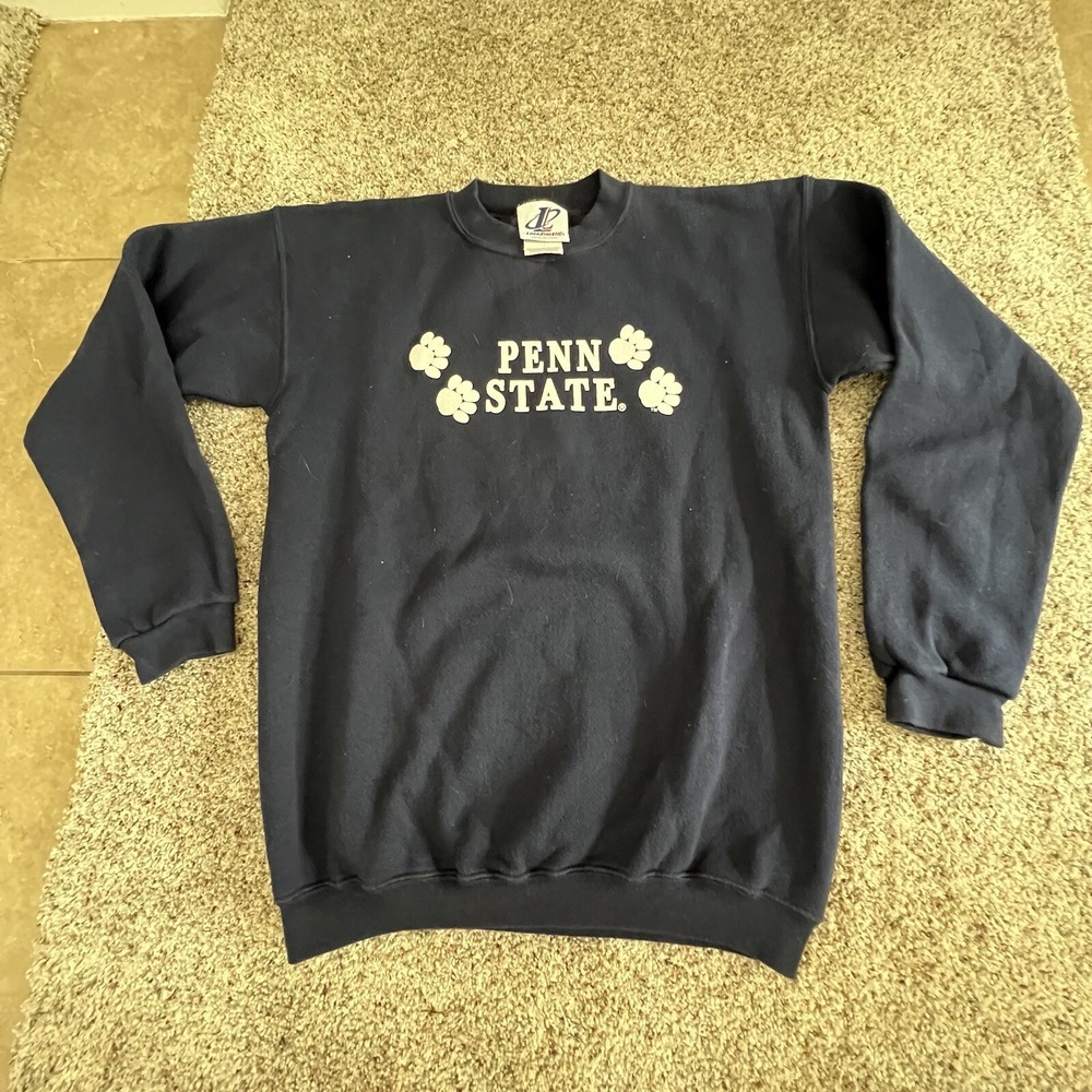 Vintage 90s Penn State Sweatshirt Sweater PSU Nittany Lions Blue Sz L USA